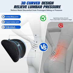 Lumbar Support Pillow,Ergonomic Memory Foam Lumbar Pillow for Chair and Bed ,Low