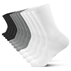 Athletic Crew Large-X-Large Black/White/Gray (2 Pairs Per Each Color)