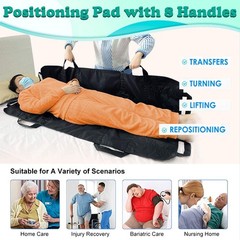 Washable Reusable Patient Transfer Bed Pad w/Reinforced Handles for Caregivers