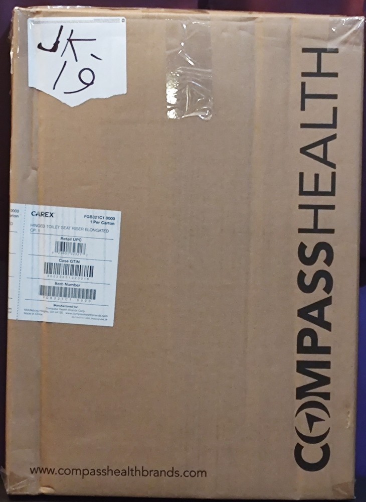 LPN – Compass Health Carex Hinged Elongated Toilet Seat Riser – Adds 3.5″