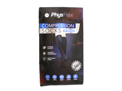 PhysFlex Men or Women Knee-H Compression Socks Black Size L/XL