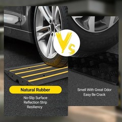 4PCS 2.4“ Rise Heavy Duty Rubber Driveway Curb Ramp Threshold Wheelchair Car