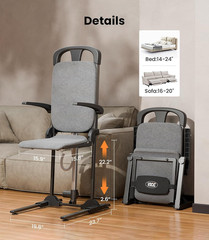 Heavy Duty Electric Floor Lift for Elderly, Supports 440 LBS, AX15 (Gray)