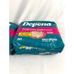 Lot of 2 Depend 20 Disposable Protective Underwear Adult Incontinence 1990s VTG