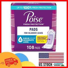 Contoured Incontinence Pads, 4 Drop Absorbency – 108 Pack for Ultimate Comfort