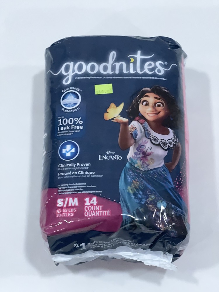 Goodnites Girls Nighttime Underwear S/M Bag of 14ct Encanto