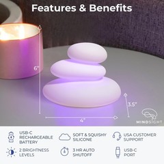 Mindsight ‚Breathing Buddha‘ Guided Visual Meditation Tool Pebble, Multicolor
