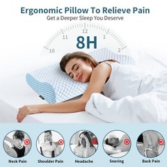 Cervical Pillow for Neck Pain Relief – Ergonomic Memory Foam Pillow