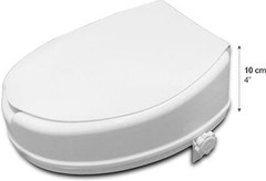 Raised Toilet Seat with Lid for Elderly 4″ High, Fits Round and Elongated up …