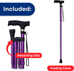Folding Cane – Foldable Walking Cane with Adjustable Height – Collapsible and Li