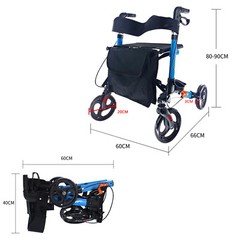 NEW Adjustable Rollator Walker 6 levels of 8 Wheels Compact Folding Lightweight
