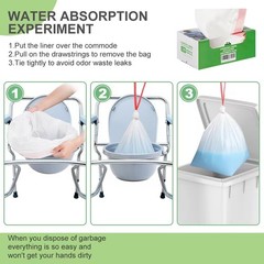 Commode Liners 120PCS Bedside Commode Liners Disposable-Portable Toilet Bags …