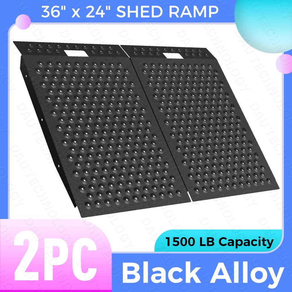 36″x48″ Shed Ramp for Riding Mower 1500LB Shed Ramps Anti-Slip Punch Plate Ramp