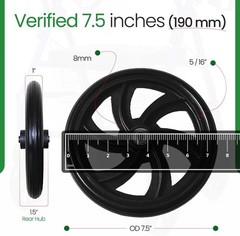 Healthline Walker Rollator Replacement Wheel, 7.5″ Rear Wheel (pair)