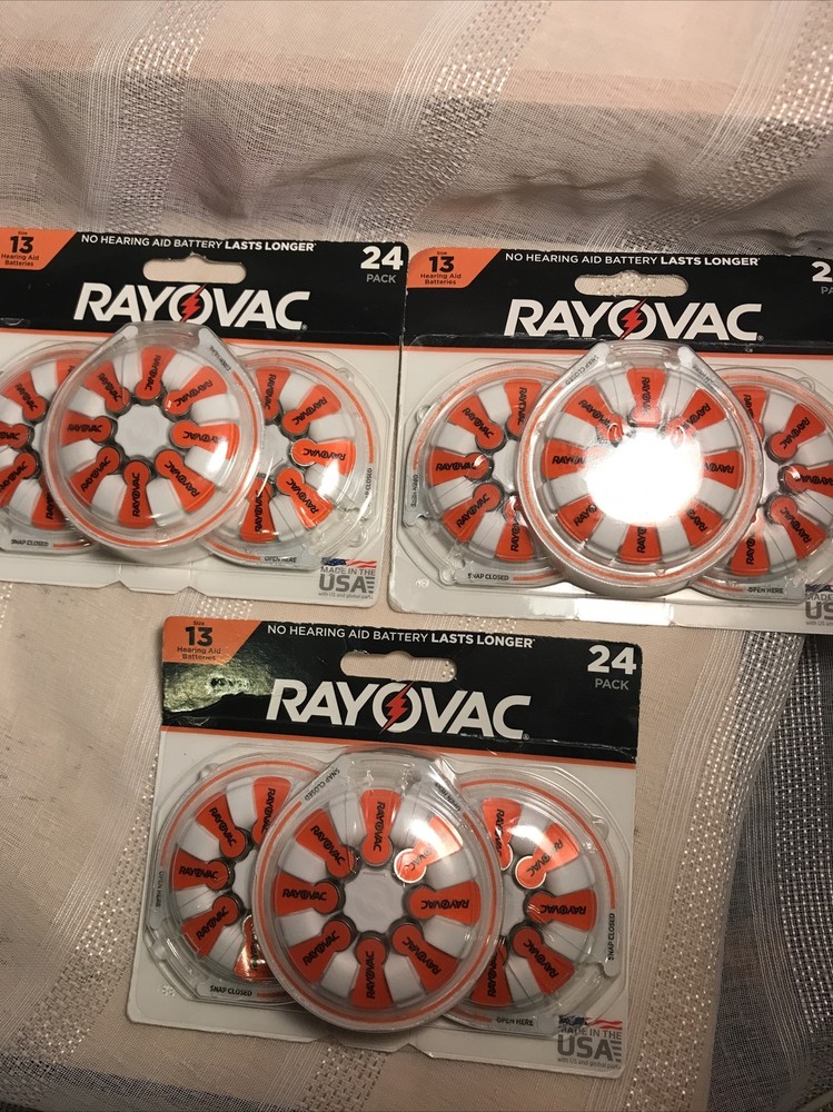 Rayovac Size 13 Orange Hearing Aid Batteries 3 – 24 Packs 1.5V Optimal NEW USA