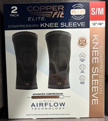 Copper Fit Elite 2-pk Compression Knee Sleeves – Multiple Sizes!