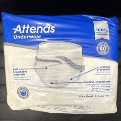 Attends Incontinence Pants Extra Heavy Absorbency M 20 Ct White Latex-Free APV20