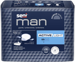 Man Active Guards, Male Incontinence Bladder Control Pads, 7-1/2″ X 9-3/10″, 15