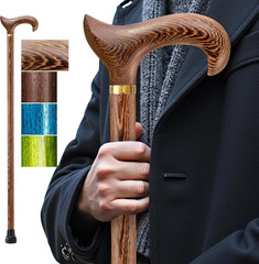 Walking Cane, Available in Multiple Inches Wooden Cane Support up to 300 Lbs, Su