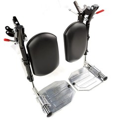 Heavy Duty Wheelchair Elevating Leg Rest with Calf Pad & Aluminum Footplates – U