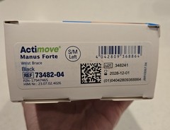 Actimove Professional Line Manus Forte Wrist Brace Size S/M Left Hand NiB! Black