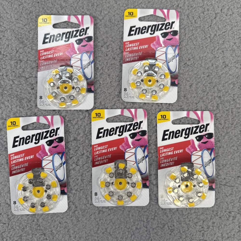 Energizer Size 10 Hearing Aid Batteries/40 Batteries Total EXP 05/2026 AZ10DP-8