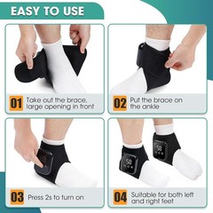 Pair Cordless Foot Ankle Massager Pain Relief with 3 Heat & 3 Vibration Modes