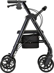 NOVA STAR 8 Rollator Walker w/Perfect Fit System Ltweight Folding-OPENBOX BLACK