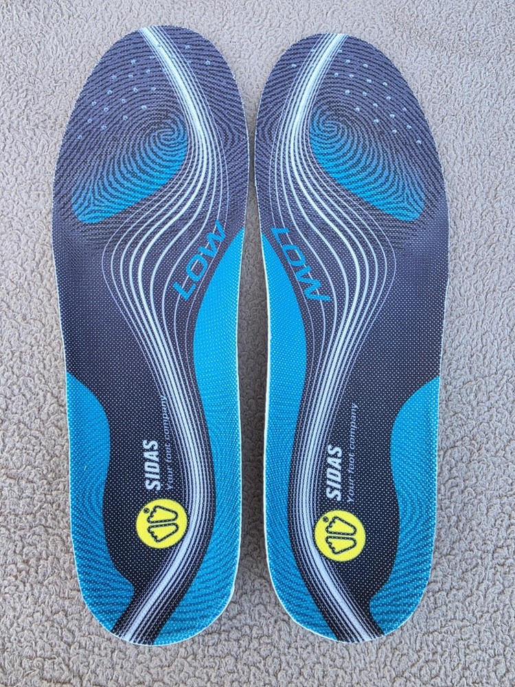 SIDAS 3Feet Activ Low Arch Gel Orthotic Insoles M US 7-8 Washable