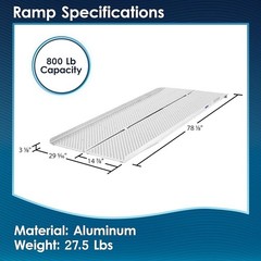 Portable Aluminum Ramp 800 lb Capacity Mobility Scooter Power Chair Access New