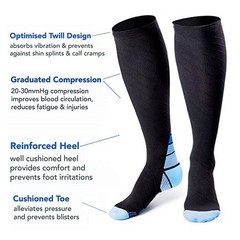 5 Pairs Knee High Compression Socks for Men & Women Running Athletic Pain Relief