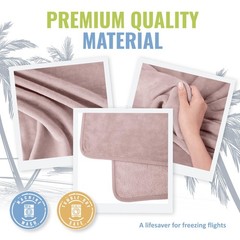 BOACAY Soft & Warm Travel Blanket for Airplane & Car – Long Single, Pink