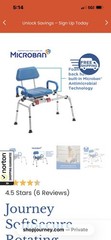 Journey Health & Lifestyle Soft Secure Sliding & Rotating Transfer Bench / Tub B
