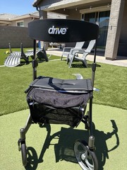 Drive F-22 4-Wheel Rollator Walker w/ Seat, Backrest, Hand Brakes, Bag