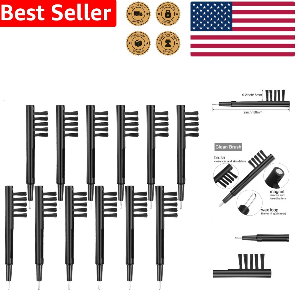 Hearing Aid Cleaning Kit 12pc Brushes Wax Loop Magnet Amplifier Cleaner Tools