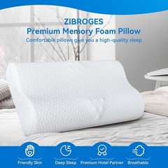 Cervical Neck Pillow – Adjustable Cooling Memory Foam for Pain Relief