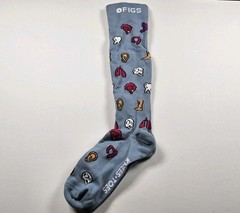 FIGS Compression Head, Shoulders, Knees & Toes Nurse Medical Socks Size S