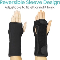 VIVE Night Wrist Splint Brace – (Black) Left, Right Hand Sleep Support Wrap