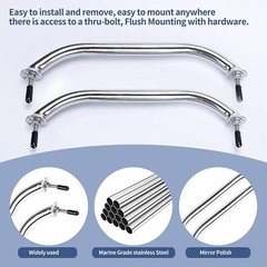 12“ Stainless Steel Grab Handle Boat Handrail Polished for Truck RV / Yacht