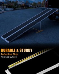 12 ft Aluminum Multi-Folding Wheelchair Scooter Mobility Ramp Portable Non-Slip