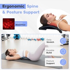 4 Level Back Stretcher Lumbar Support Board Spine Stretch Posture Corrector