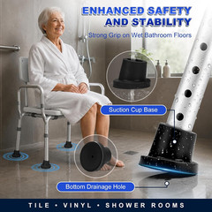 Shower Chair Leg Caps – Heavy Duty Replacement Feet for Bath Seat, 1-1/8″ I.D. S