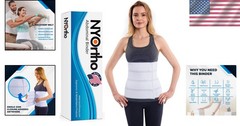 Breathable Adjustable Abdominal Binder – 12″ High Compression Wrap for Recovery