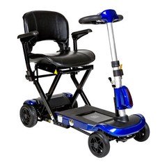 Drive Medical ZooMe Auto-Flex Folding Travel Scooter, Blue