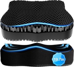 Extra Large Gel Seat Cushion 19in – Thick Pressure Relief for Coccyx & Sciatica