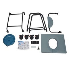Toilet Chair Bedside Commode Chair Rolling Commode Chair w/Wheels 250kg/551.16lb