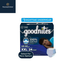 Goodnites Boys Nighttime Bedwetting Underwear, Size XXL (120-165 lbs), 24 Count