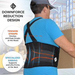 Back Brace for Men Lower Back Heavy Lifting with Suspenders, Back Support Belt f