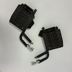 Wheelchair Swing Away Footrests Pair Black Foot Plates Heel Loops Universal