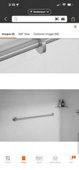 42 In. L X 1 1/4 In. ADA Compliant Grab Bar in Brushed Stainless Steel